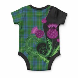 Johnstone (Johnston) Tartan Baby Onesie Traditional Scottish Thistle