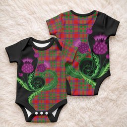 MacKintosh (McKintosh) Tartan Baby Onesie Traditional Scottish Thistle