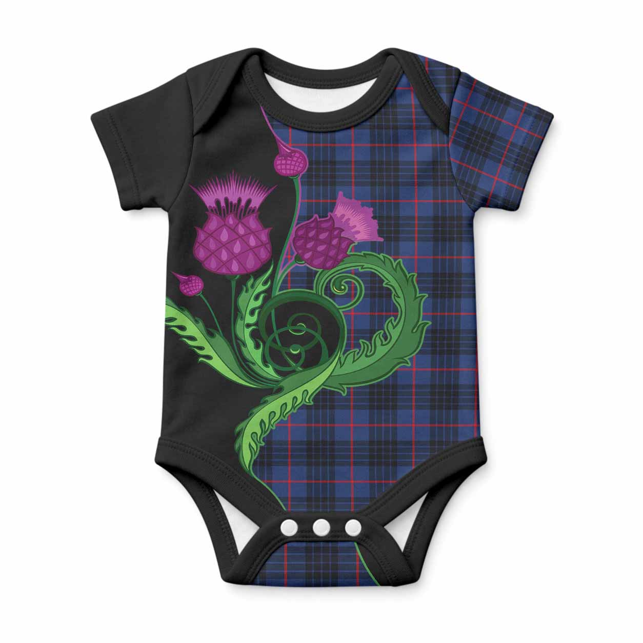 Morgan Tartan Baby Onesie Traditional Scottish Thistle