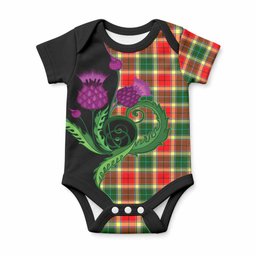 Gibson (Gibbs or Gibsone) Tartan Baby Onesie Traditional Scottish Thistle