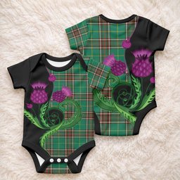 Newfoundland And Labrador Tartan Baby Onesie Traditional Scottish Thistle