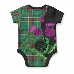 Newfoundland And Labrador Tartan Baby Onesie Traditional Scottish Thistle