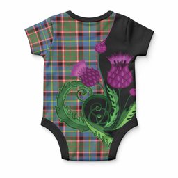 Glass Tartan Baby Onesie Traditional Scottish Thistle