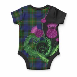 Jamieson Tartan Baby Onesie Traditional Scottish Thistle