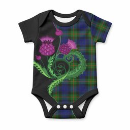 Jamieson Tartan Baby Onesie Traditional Scottish Thistle