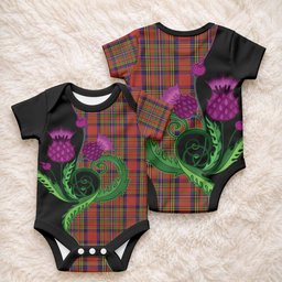 Hepburn Tartan Baby Onesie Traditional Scottish Thistle
