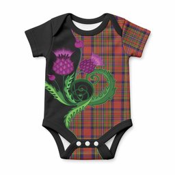 Hepburn Tartan Baby Onesie Traditional Scottish Thistle