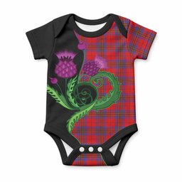 Leslie Tartan Baby Onesie Traditional Scottish Thistle