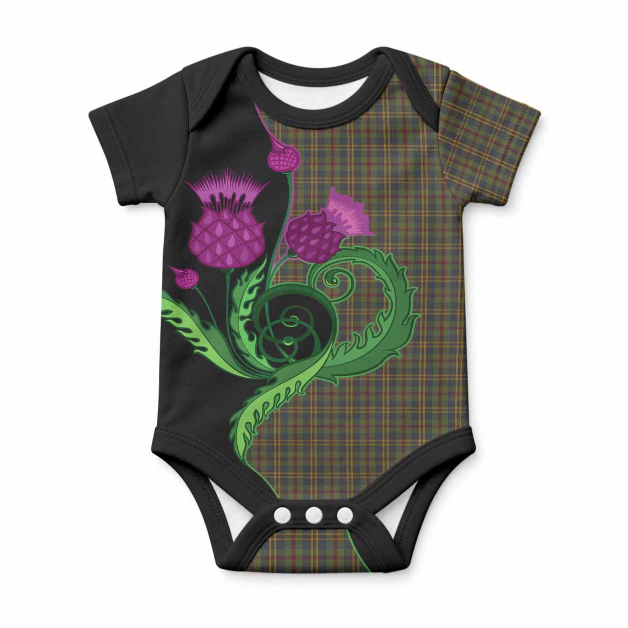 Limerick Tartan Baby Onesie Traditional Scottish Thistle