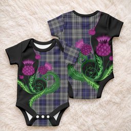 Napier Tartan Baby Onesie Traditional Scottish Thistle