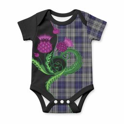 Napier Tartan Baby Onesie Traditional Scottish Thistle