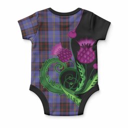 Rutherford Tartan Baby Onesie Traditional Scottish Thistle