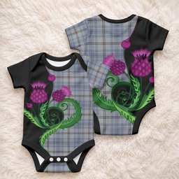 Tweedie Tartan Baby Onesie Traditional Scottish Thistle