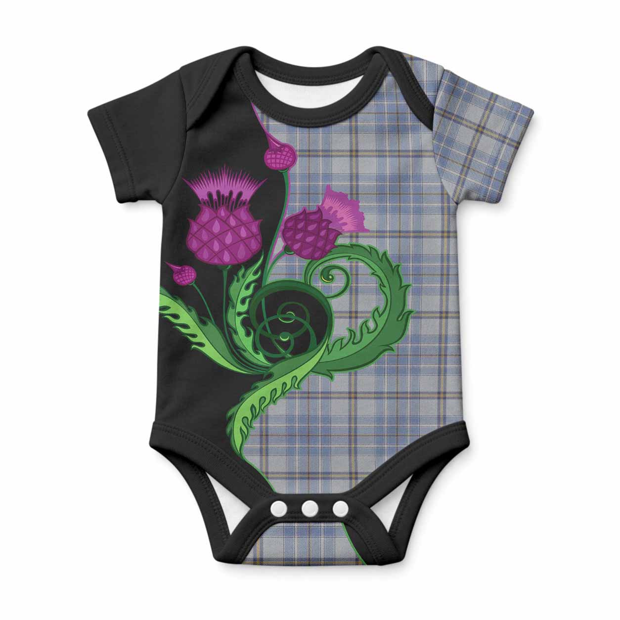 Tweedie Tartan Baby Onesie Traditional Scottish Thistle