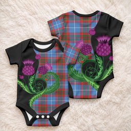 Trotter Tartan Baby Onesie Traditional Scottish Thistle