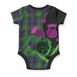 Sutherland Tartan Baby Onesie Traditional Scottish Thistle