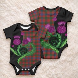 Ross Tartan Baby Onesie Traditional Scottish Thistle