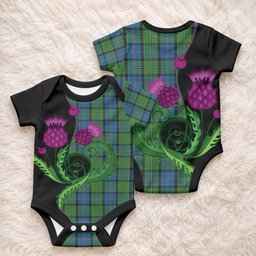 Stirling Tartan Baby Onesie Traditional Scottish Thistle