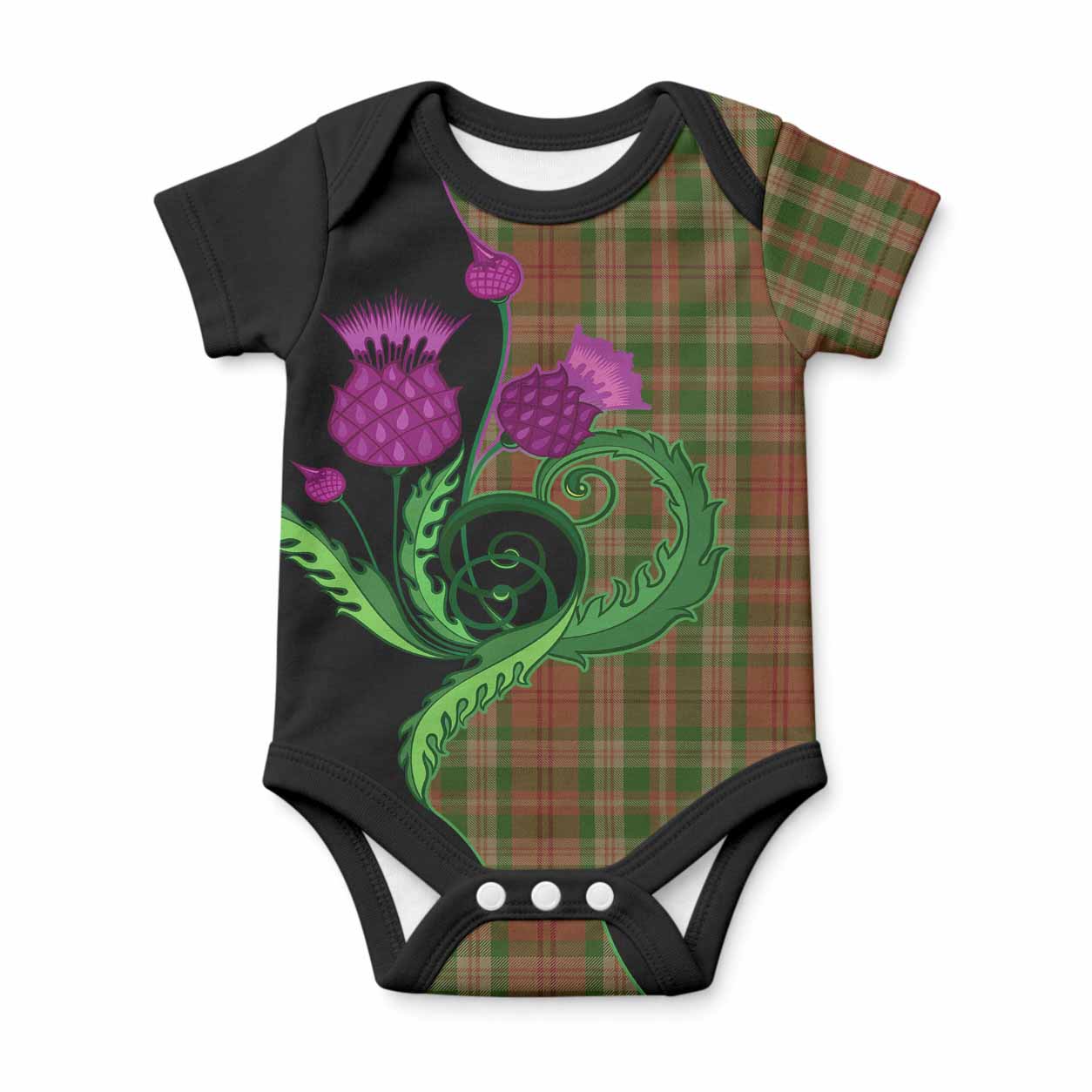 Pierce Tartan Baby Onesie Traditional Scottish Thistle
