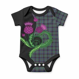 Stephenson (Stevenson) Tartan Baby Onesie Traditional Scottish Thistle
