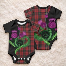 Wallace Tartan Baby Onesie Traditional Scottish Thistle