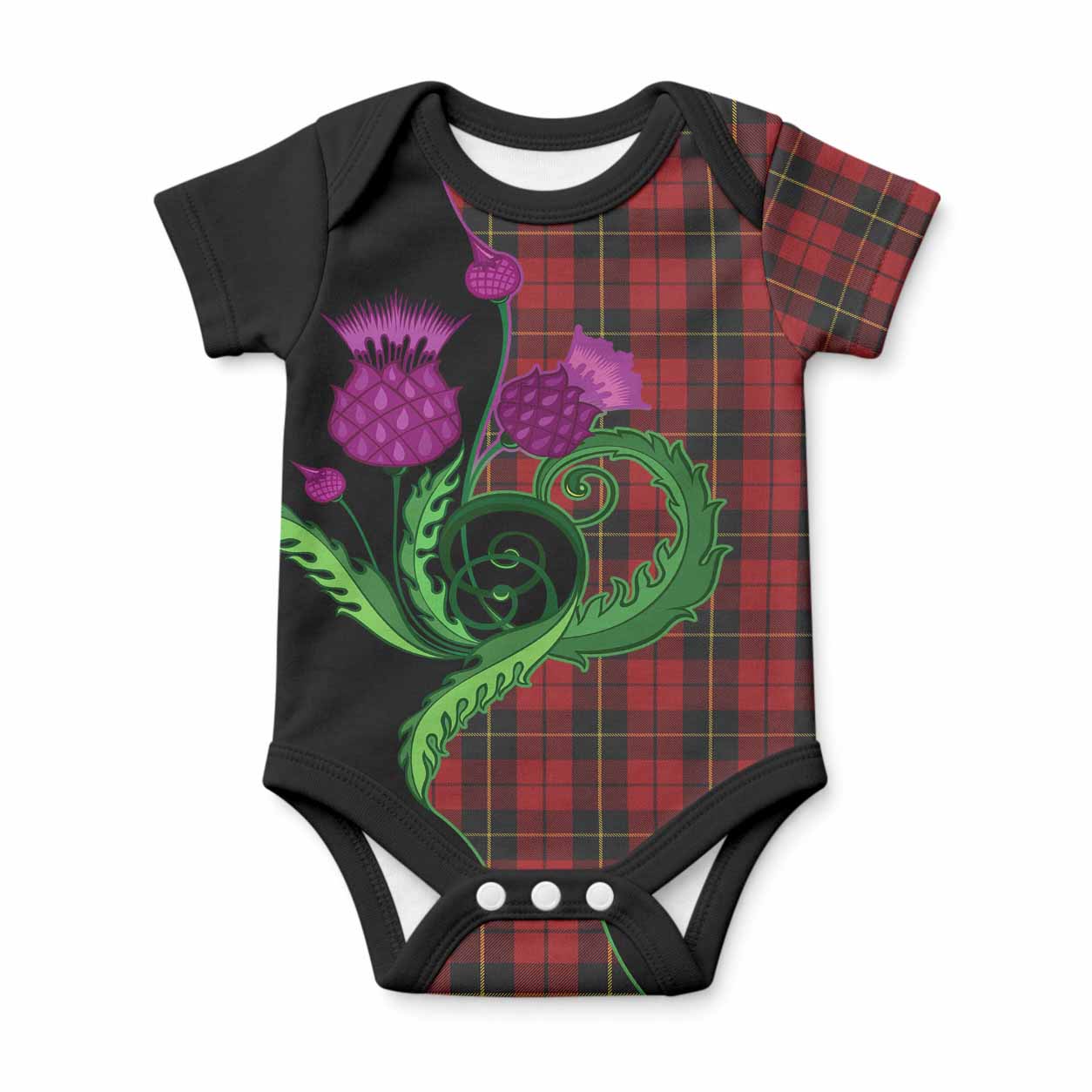 Wallace Tartan Baby Onesie Traditional Scottish Thistle