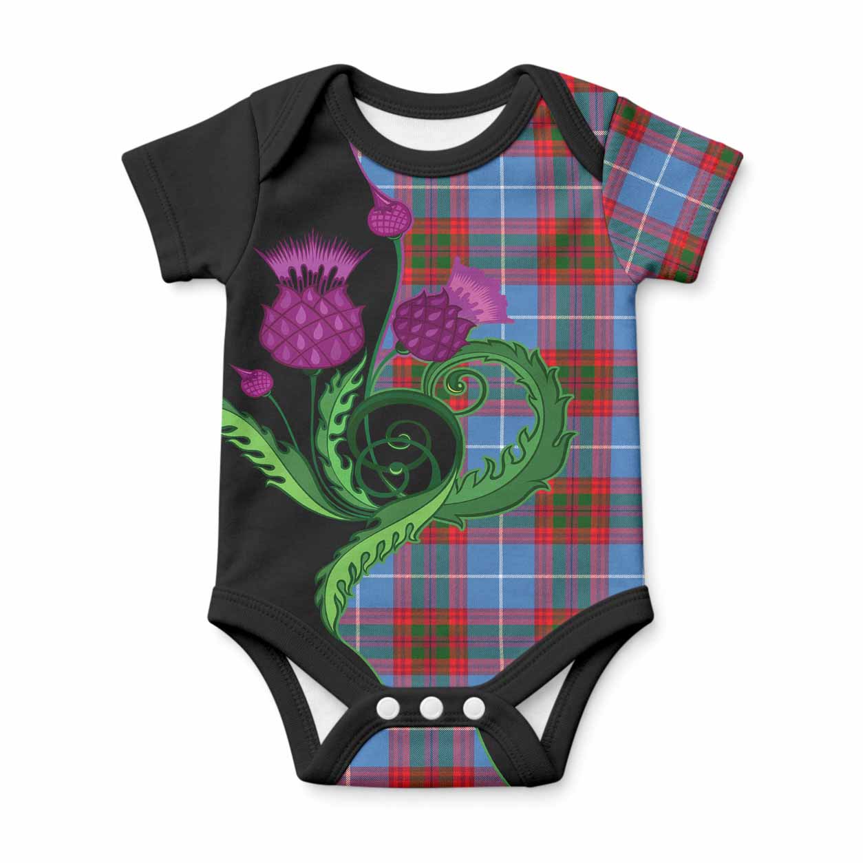Pentland Tartan Baby Onesie Traditional Scottish Thistle