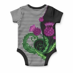 Shepherd Tartan Baby Onesie Traditional Scottish Thistle