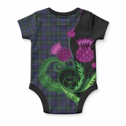 Sempill (Semple) Tartan Baby Onesie Traditional Scottish Thistle