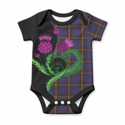 Sligo Tartan Baby Onesie Traditional Scottish Thistle