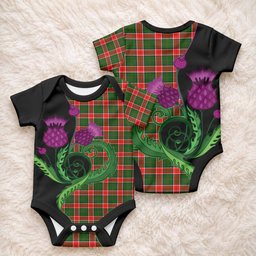 Pollock Tartan Baby Onesie Traditional Scottish Thistle