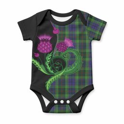 Rutledge Tartan Baby Onesie Traditional Scottish Thistle