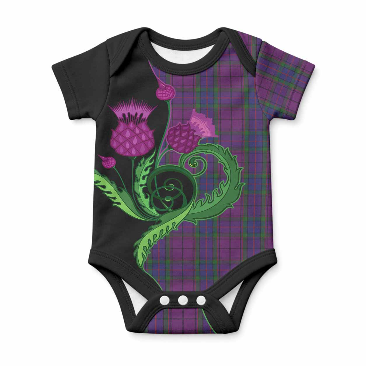 Wardlaw Tartan Baby Onesie Traditional Scottish Thistle
