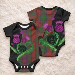 Stewart (Stuart) of Appin Tartan Baby Onesie Traditional Scottish Thistle