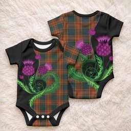 Roscommon Tartan Baby Onesie Traditional Scottish Thistle