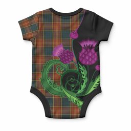 Roscommon Tartan Baby Onesie Traditional Scottish Thistle