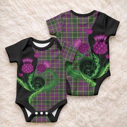 Taylor (Tailyour) Tartan Baby Onesie Traditional Scottish Thistle