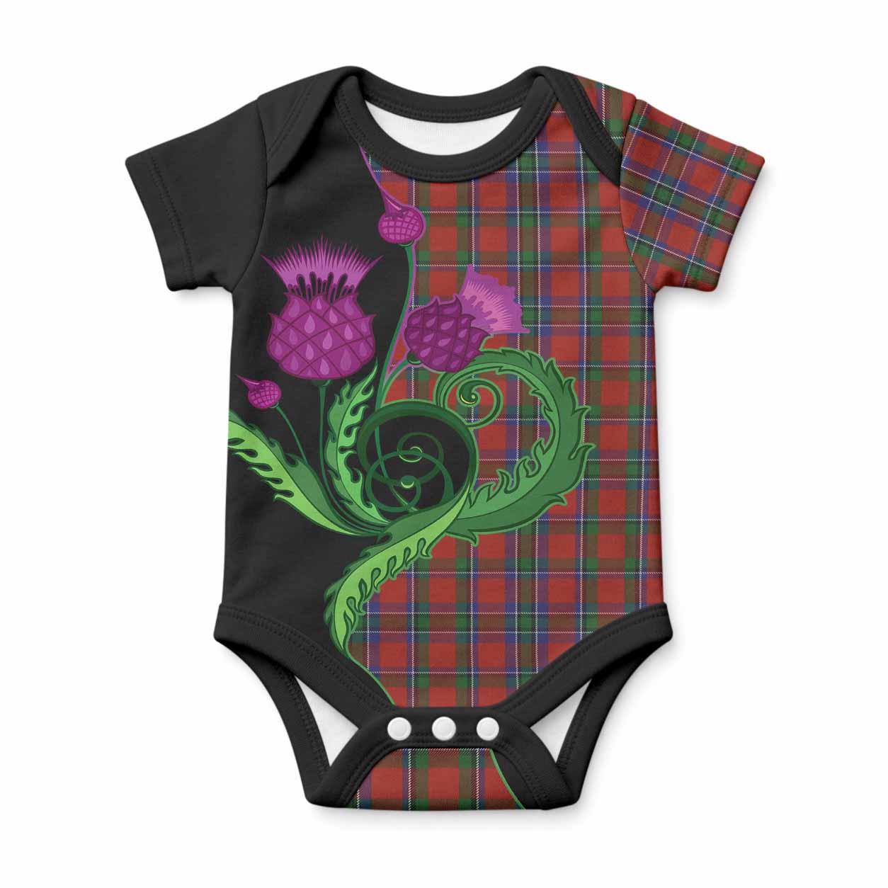 Sinclair Tartan Baby Onesie Traditional Scottish Thistle