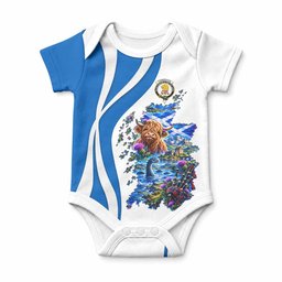 Forrester (Foster) Scottish Clan Crest Baby Onesie Funny Culture of Scotland Map Shape