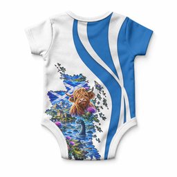 MacFie (McFie) Scottish Clan Crest Baby Onesie Funny Culture of Scotland Map Shape