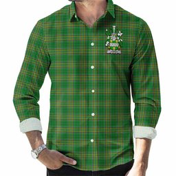 Coffey Irish Clan Tartan Long Sleeve Button Up with Coat of Arms