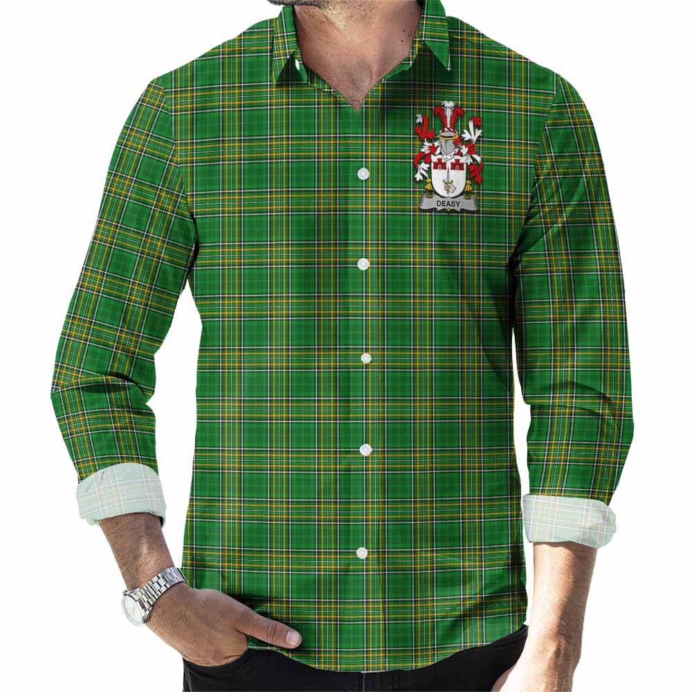 Deasy Irish Clan Tartan Long Sleeve Button Up with Coat of Arms