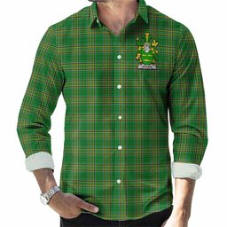 McCain Irish Clan Tartan Long Sleeve Button Up with Coat of Arms