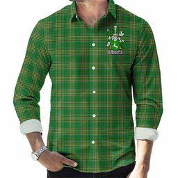 McGettigan Irish Clan Tartan Long Sleeve Button Up with Coat of Arms