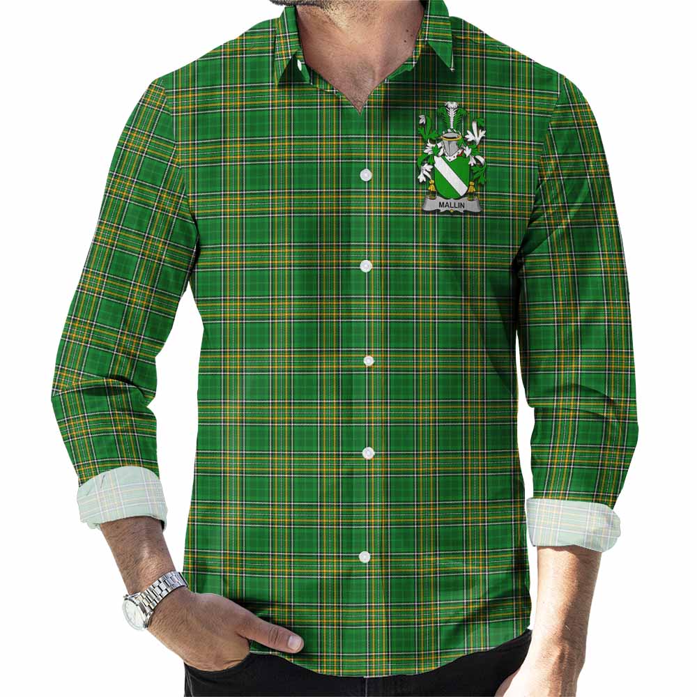Mallin Irish Clan Tartan Long Sleeve Button Up with Coat of Arms