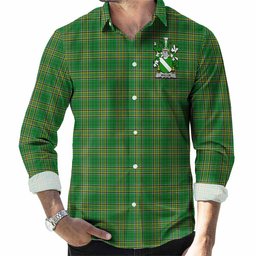 Mallin Irish Clan Tartan Long Sleeve Button Up with Coat of Arms