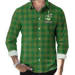 McKenna Irish Clan Tartan Long Sleeve Button Up with Coat of Arms