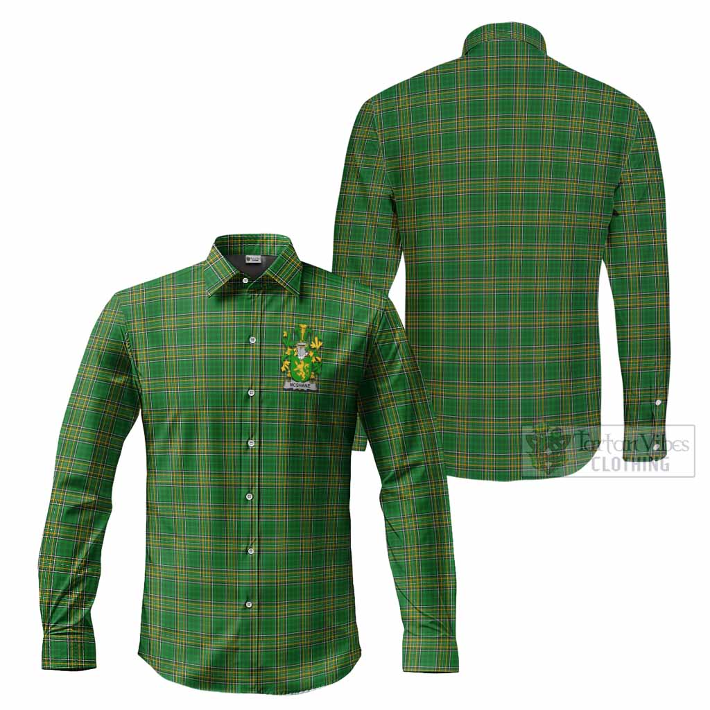 McShane Irish Clan Tartan Long Sleeve Button Up with Coat of Arms