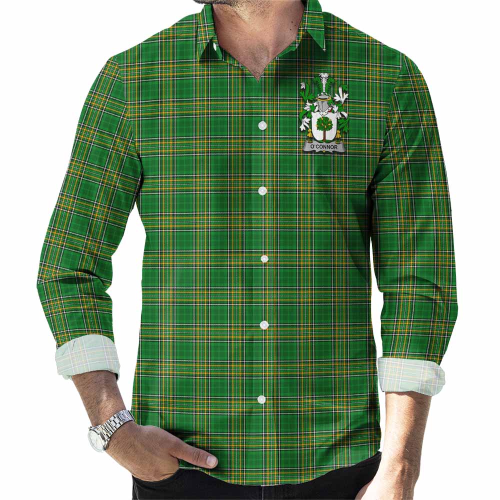 O'Connor (Faly) Irish Clan Tartan Long Sleeve Button Up with Coat of Arms