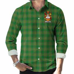 O'Hare Irish Clan Tartan Long Sleeve Button Up with Coat of Arms